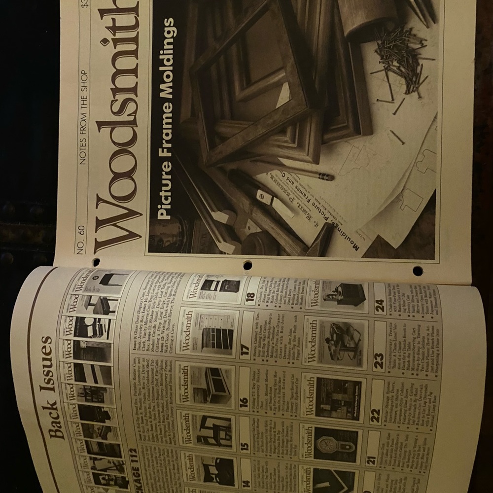 🎉5/$10🎉 Woodsmith magazine number 60 December 1988 picture frame moldings